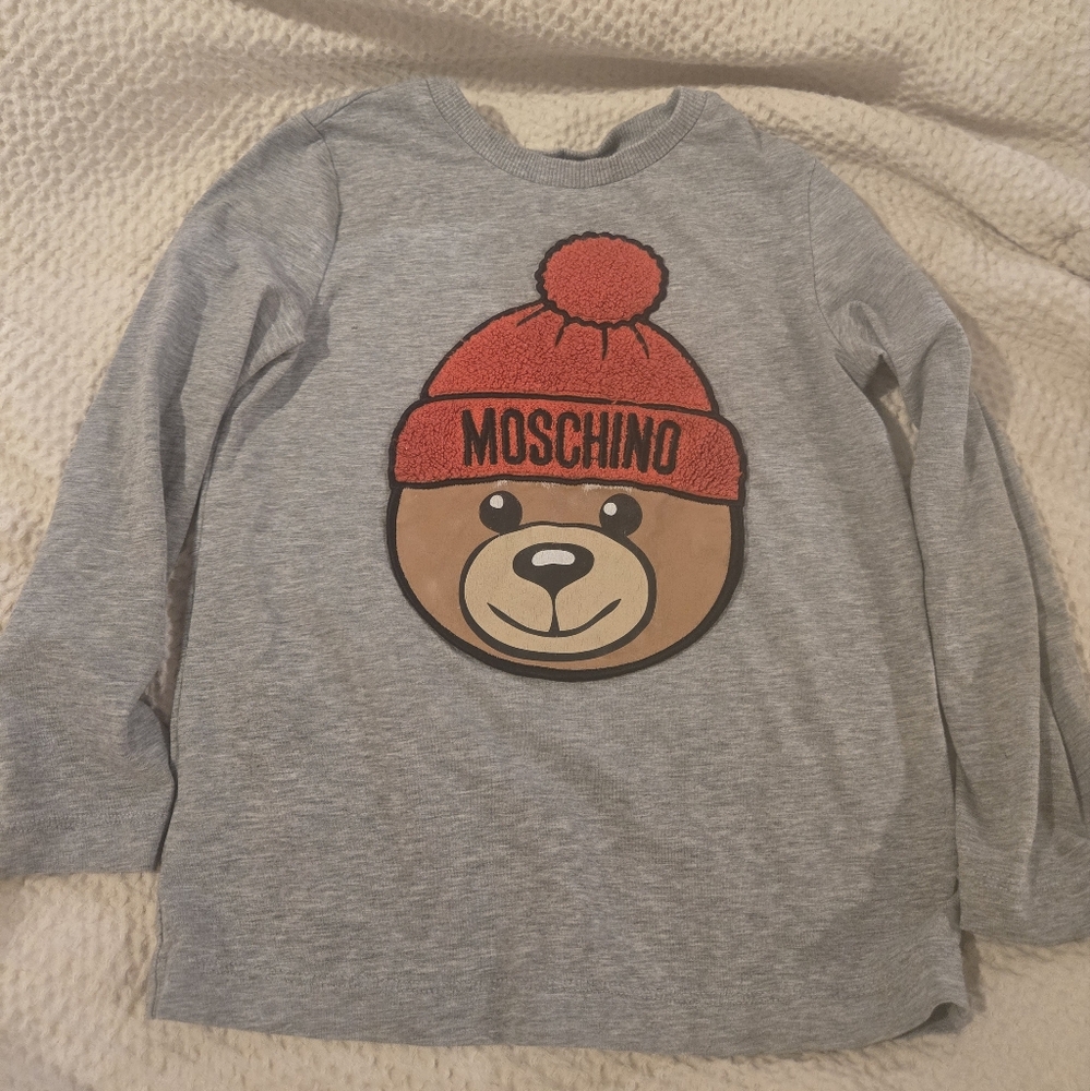 3 Years Old Boy & Girl Moschino Gray Sweatshirt with Bear Design